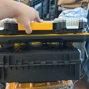 Dewalt Tstak och Stanley Fatmax till DeWalt Pro Organizer-adapter 1 set (större låda ovanpå)