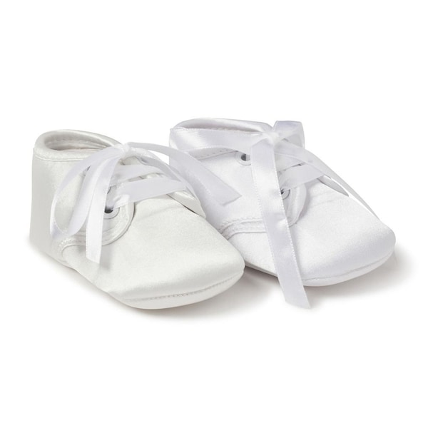 Baby Christening Baptism Soft Shoes With Ribbon Laces White or Ivory