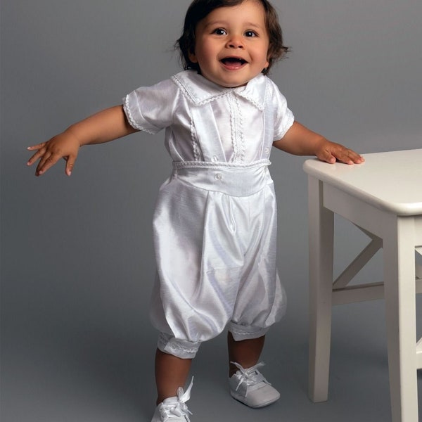 Baby Boy White Three Pieces set Christening, Baptism Suit
