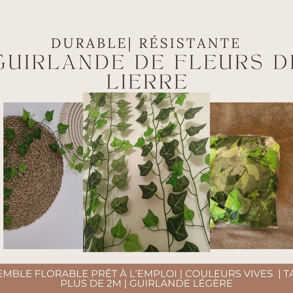 Guirlande de fleurs rde lierre  plus de 2m durable et résistance |  Ensemble de fleurs artificielles | Décoration intérieur & extérieur