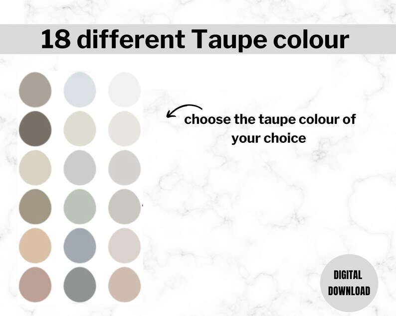 Taupe Color Palette Most Popular Hexadecimal Color Codes 18 Etsy UK