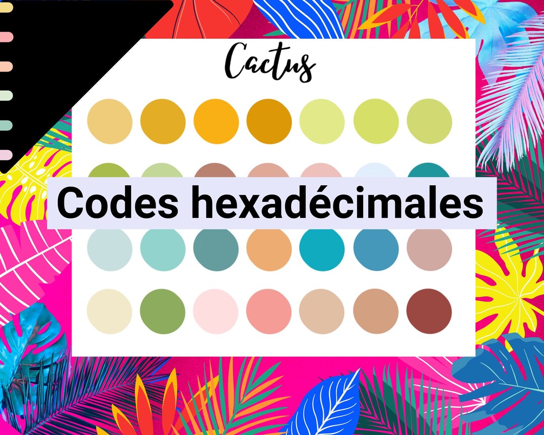 Cacti Color Palette Most Popular Hexadecimal Color Codes 28 - Etsy