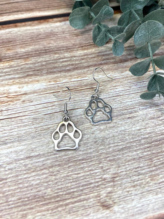 Orecchini Unisex A Zampa Di Animale – Smalto Nero E Acciaio Inossidabile, Gioielli Per Amanti Degli Animali, 7 Mm