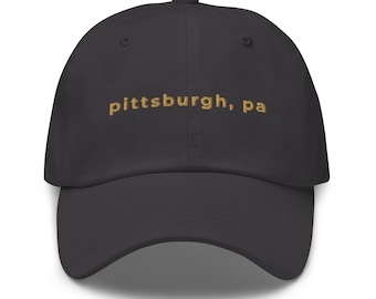 Casquette brodée pour papa Pittsburgh, casquette de baseball citadine minimaliste