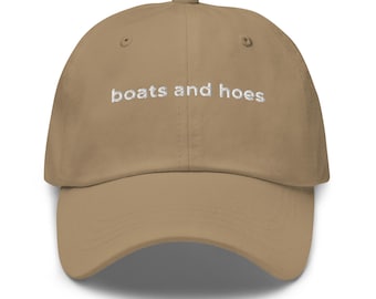Boats and Hoes Hat, Funny Lake Hat, Boat Day Dad Cap, Lake Weekend Gift, Nautical Hat
