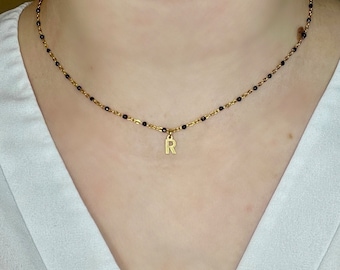Collier personnalisé, collier initial prénom, bijoux acier inoxydable, cadeau, collier minimaliste , fait à la main, collier ras du cou
