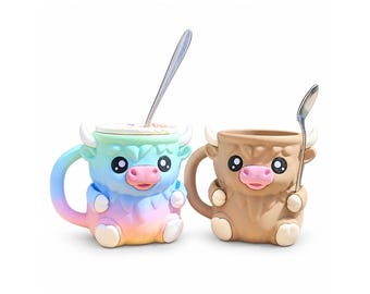 Highland Cow Ice Cream Pint Holder, Quirky Kitchen Decor, Animal Lover Gift