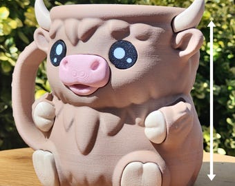 Eishalter In Kuh-Design | 3D Highland Cow Eisbecher-Halter