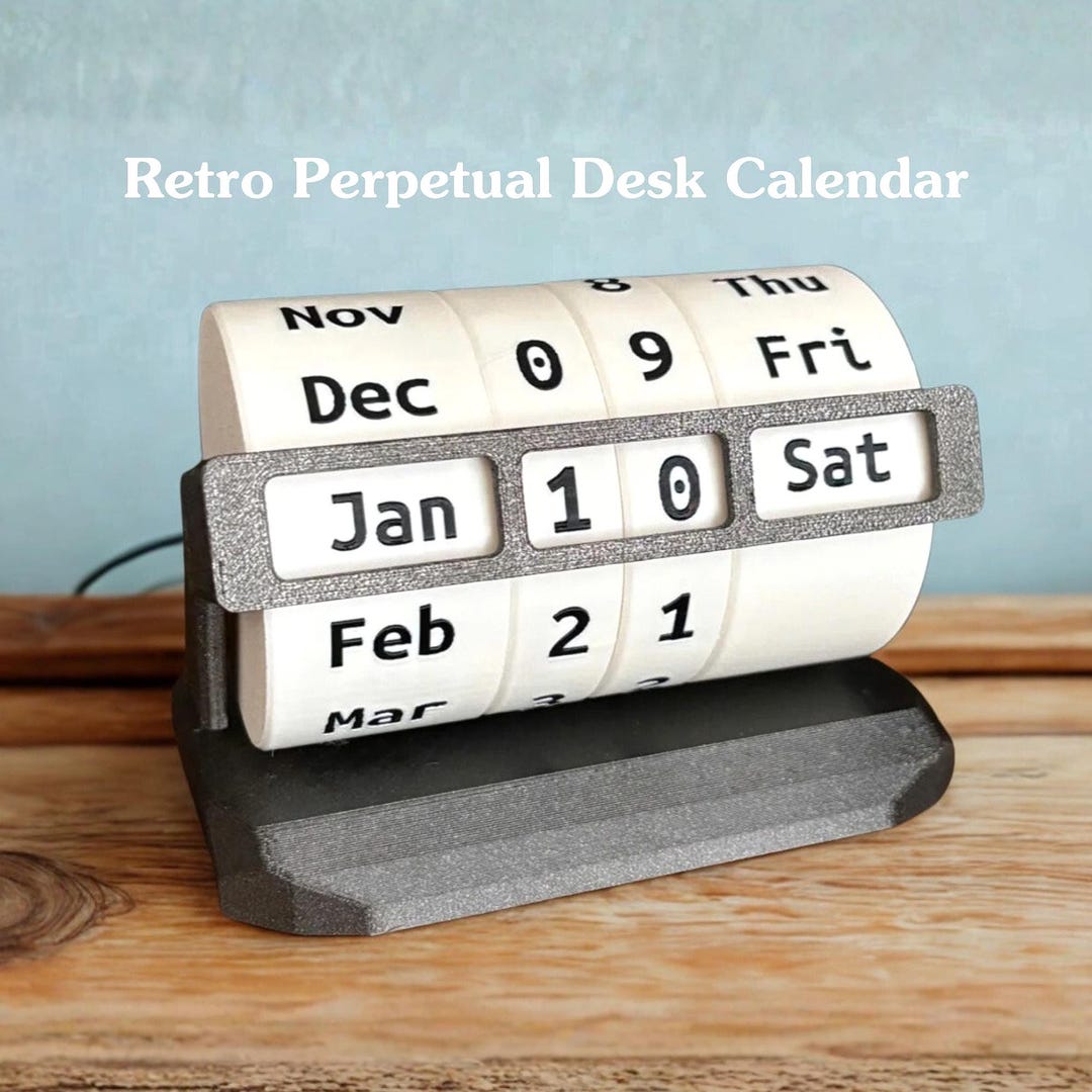 Retro Perpetual Desk Calendar – Mid Century Modern Office Decor - Etsy