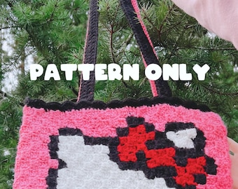 Kitty Pixel Art Tote-Bag Crochet Pattern