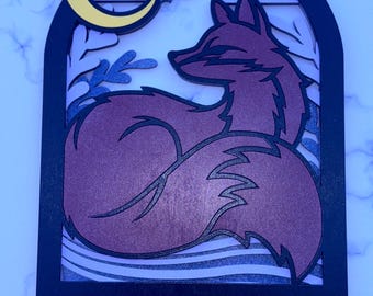 Handmade Fox Key Holder: Forest. Nature Wall Decor with 6 Hooks