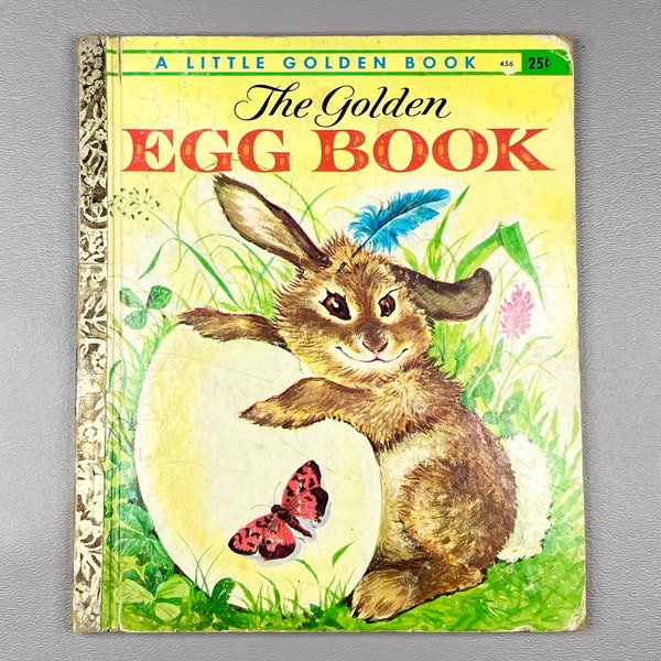 Vintage 1962 “A” Edition Kleines Goldenes Buch “The Golden Egg Book”, Hardcover Papier Kinder Literatur, Sammler Geschenkidee.