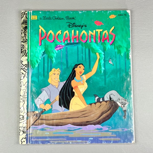 Vintage 1995 Little Golden Book “Pocahontas” Walt Disney’s, Hardcover Paper Children’s Literature, Collector Gift Idea.