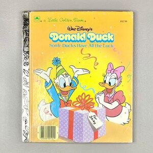 1987 年ヴィンテージ リトル ゴールデン ブック「ドナルド ダック 幸運のカモたち」ウォルト ディズニー、児童文学、コレクター向けギフト アイデア。