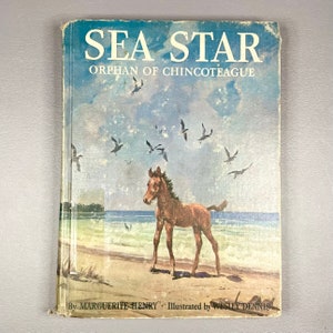 Vintage Book 1970 &quot;Sea Star Orphan of Chincoteague&quot; de Rand McNelly, literatura infantil de papel de tapa dura, idea de regalo de coleccionista.