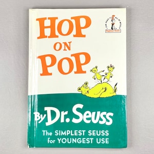 Vintage Buch 1963 “Hop on Pop” Dr. Seuss, Hardcover Papier Kinder Literatur, Sammler Geschenkidee.