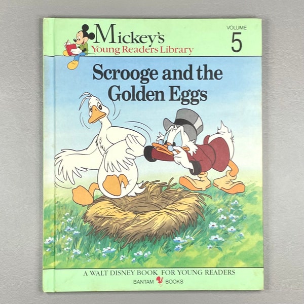 Vintage Buch 1990 “Scrooge and The Golden Eggs” Mickey’s Young Readers Bibliothek 5 Walt Disney, Hardcover Kinderliteratur, Kindergeschenk.