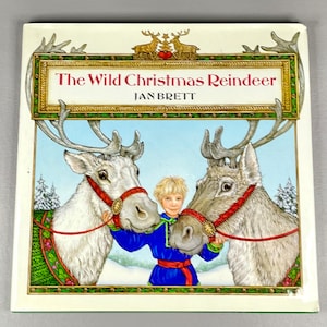Vintage Buch 1990 „The Wild Christmas Deers“, große Hardcover Papier Kinderliteratur, Sammler Geschenk Idee.