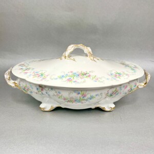 Antique Limoges Wm Guerin Co Casserole, France Marked Serving Dish and Lid, Gift for Collectors.