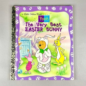Vintage 1997 Little Golden Book "Pooh the Very Best Eastern Bunny", Letteratura per bambini in carta con copertina rigida, Idea regalo da collezione.
