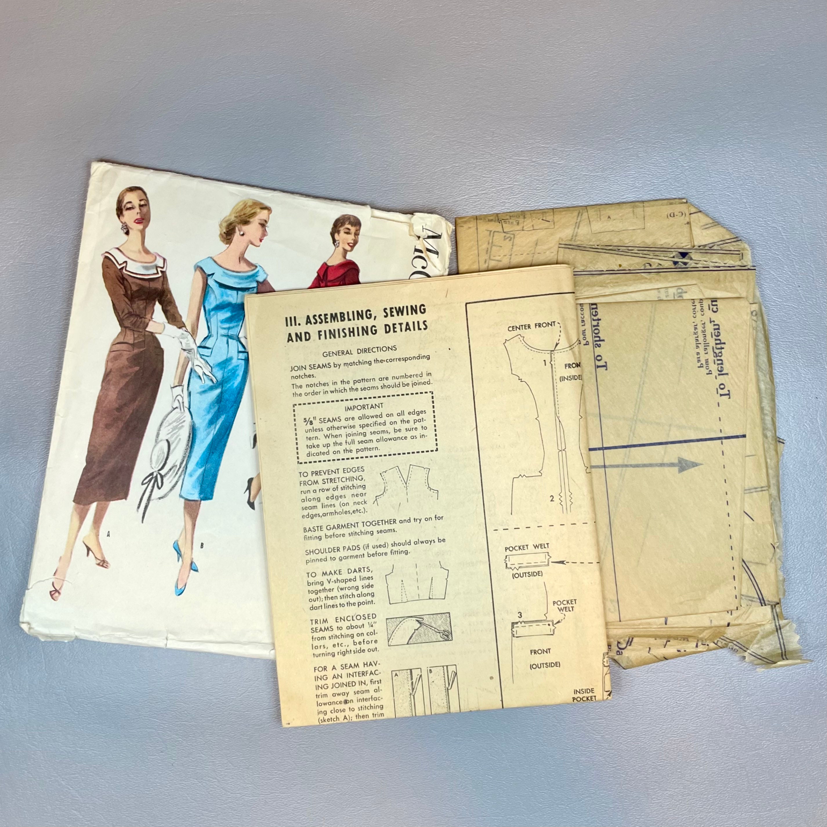 Vintage 1954 Mccall's Sewing Pattern #3461: Mid-century Boat