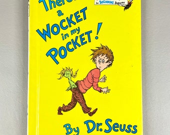Livre vintage 1974 "Il y a un Wocket dans ma poche !" par Dr. Seuss, Littérature pour enfants en papier à couverture rigide, Idée de cadeau de collection.