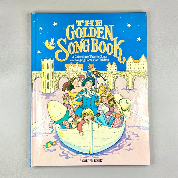 Vintage Book 1981 “The Golden Song Book” Large Music Notes Piano Book , Hardcover Paper Children’s Literature, Collector Gift Idea.