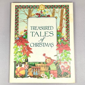 Vintage Book 1980 “Tresured Tales of Christmas”, Hardcover Paper Children’s Literature, Collector Gift Idea.