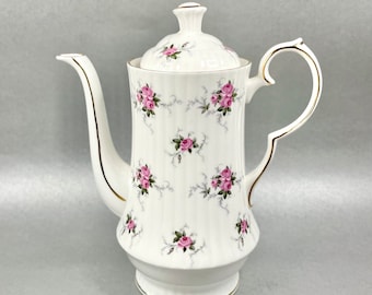 HAMMERSLEY PINK FLORAL CHINZ フローラル チンツ！ Vintage Hammersley Pink Roses Tea/coffee Pot: Fine Bone China With