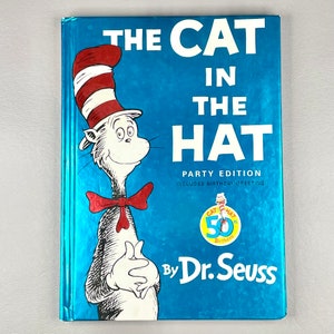 Vintage Buch “Die Katze im Hut” Dr. Seuss 50th Jubiläumsausgabe, Hardcover Papier Kinderliteratur, Sammler Geschenkidee.
