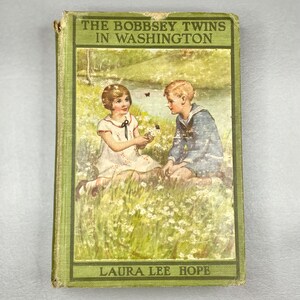 Antikes Buch 1919 “The Bobbsey Twins in Washington” von Laura Lee Hope, Papier Literatur für junge Erwachsene, Sammler Geschenkidee.