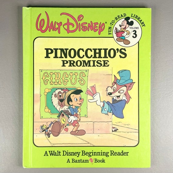 ヴィンテージディズニーのピノキオの約束の本、1986年ハードカバー