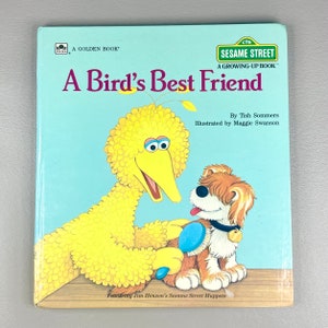 Vintage Book 1986 "A Bird's Best Friend", Sesame Street Hardcover Paper Children's Literature, Collector Gift Idea.