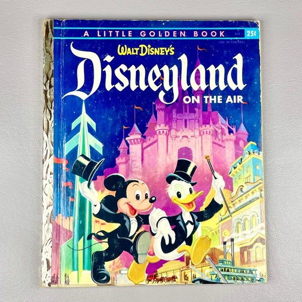 Vintage 1955 Little Golden Book “Disneyland in the Air” by Walt Disney, Hardcover Paper Children’s Literature, Collector Gift Idea.