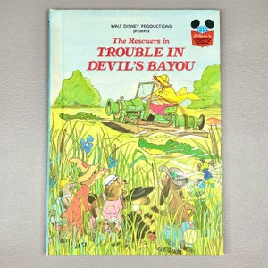 Vintage Book 1980 “The Rescuers in Trouble in Devil’s Bayou” Disney’s Wonderful World of Reading, Hardcover Children’s Literature, Gift.