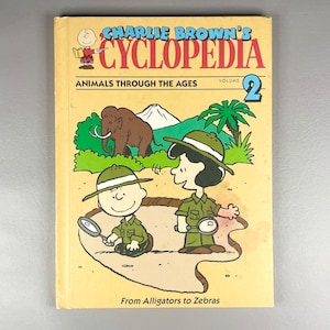 Vintage Book 1990 “Charlie Brown’s Encyclopedia, Animals Through the Ages”, Hardcover Paper Children’s Literature, Collector Gift Idea.