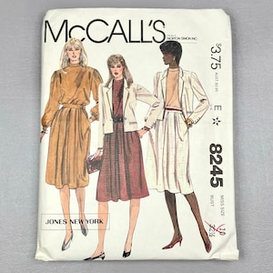 1982 McCall&#39;s Sewing Pattern 8245: Jones New York Jacket, Blouse, Skirt - Size 10