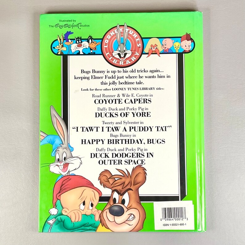 Vintage Book 1990 bugs Bunny and Elmer Fudd in Nighty Night Etsy