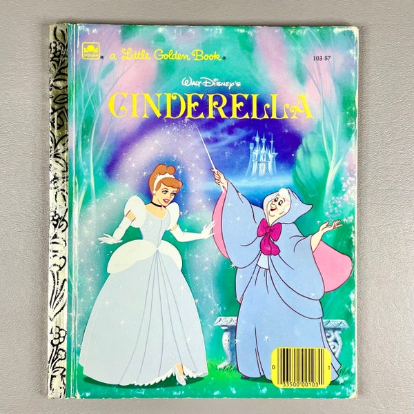 Vintage 1986 Little Golden Book “Cinderella” Walt Disney’s, Hardcover Paper Children’s Literature, Collector Gift Idea.