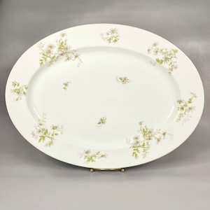 Antiker Limoges Theodore Haviland & Co. 16 Zoll Esszimmer Plater, weiß rosa Blumen Muster auf ovaler Platte, Sammler Geschenkidee.
