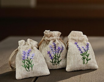Handbesticktes Lavendel Duftkissen im 3er-Set – natürlicher Raumduft, Raumduft, Raumduft, Raumduft, Lavendelgeschenk