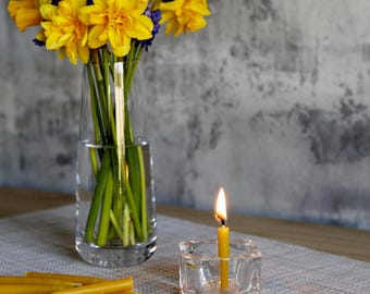 20 Minute Beeswax Meditation Candle – Hand Dipped, Relaxation & Mindful Moments, Self Care Candle
