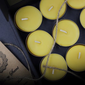 9 Beeswax Tealight in Gift box | 100% Pure Natural Beeswax | Beeswax candles | Handmade Gift | Made in Ireland |Gift Set for Him/Her
