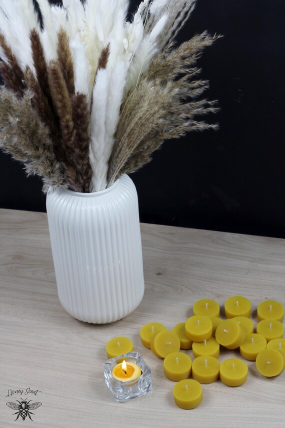 蜜蝋ティーライトキャンドル　120個 大量購入 120 ティーライト 蜜蝋 詰め替え (カップなし