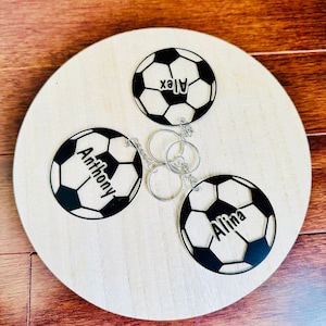 Personalized Soccer Ball Keychain – Custom Name Sports Gift | Team Gifts, Coach Gifts, Soccer Accessories, Acrylic Keychain
