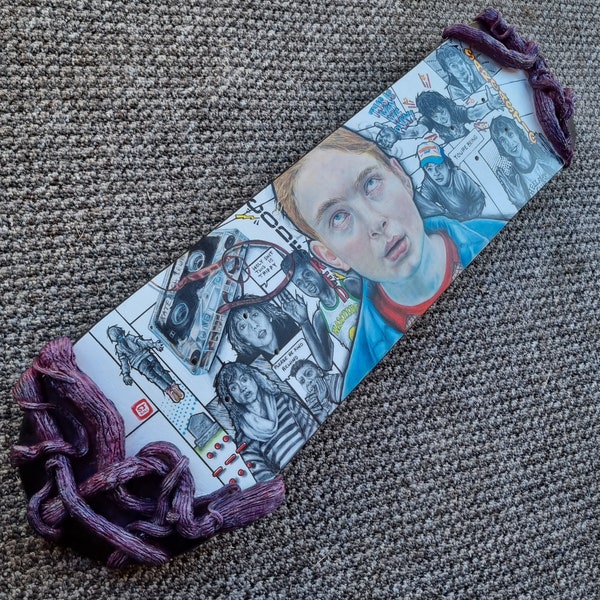 Stranger things 8" maple skate deck max mayfield/netflix/comic deck/art on wood/coloured pencil drawing/kate bush/Halloween/gift/birthday