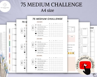 75 medium challenge, 75 medium printable, 75 medium challenge editable, 75 medium tracker editable, 75 medium challenge digital, 75 day med