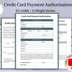 Sjabloon voor machtiging voor creditcardbetaling, sjabloon voor betalingsplan, direct downloaden, bewerkbare betalingstracker, PDF-creditcardsjabloon