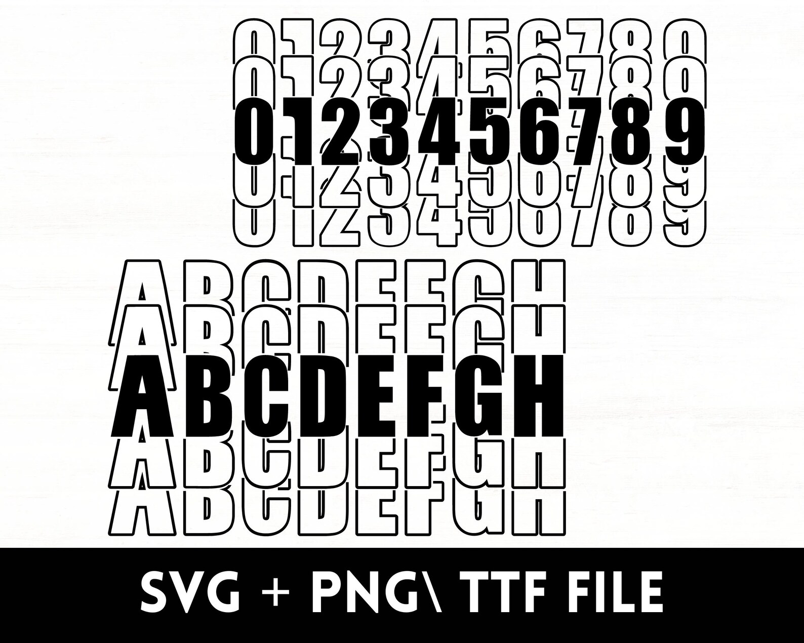 Mirror Font: Stacked Collegiate Letters (digital Download) - Etsy