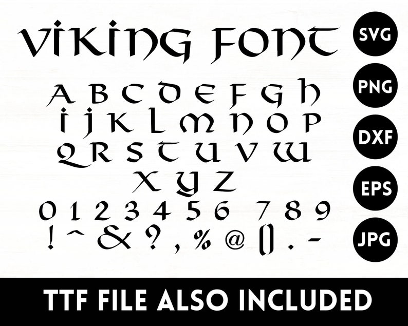 Viking Font, Viking Alphabet Svg, Norse Viking Font, Font Svg, Viking
